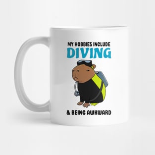 My hobbies include Diving and being awkward Capybara Mug